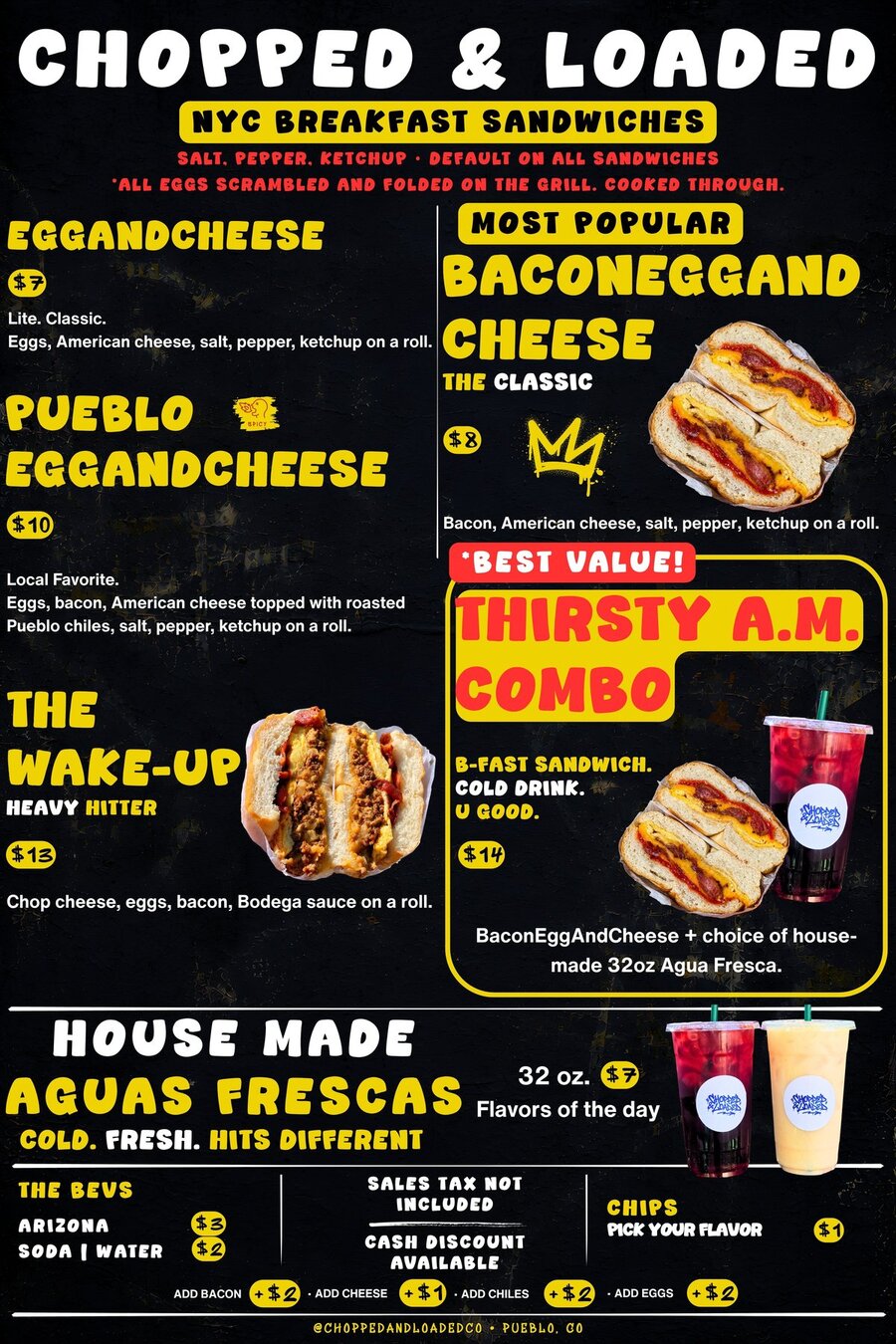 Chopped & Loaded Breakfast Menu Board