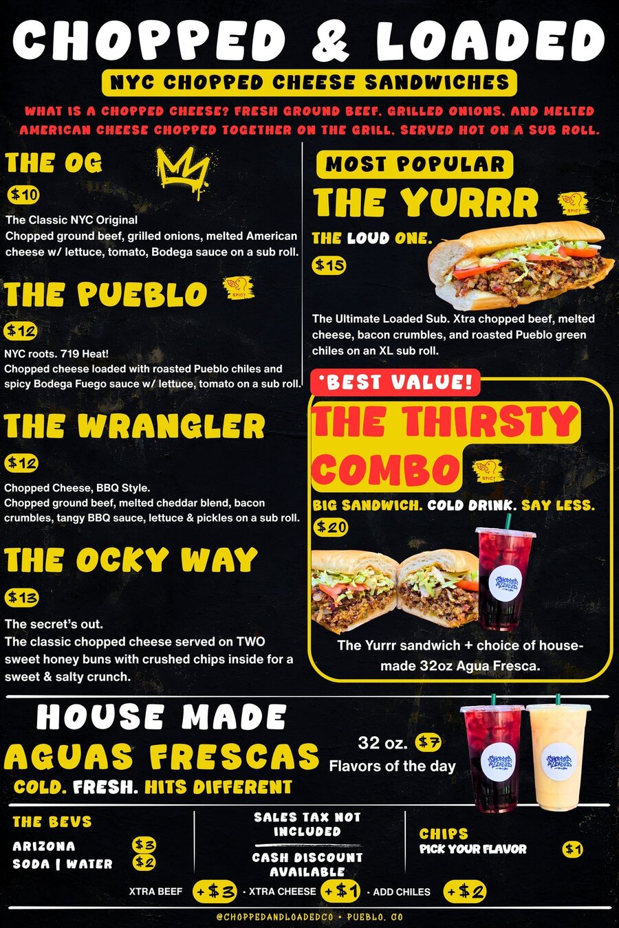 Chopped & Loaded Chopped Cheese Menu Board