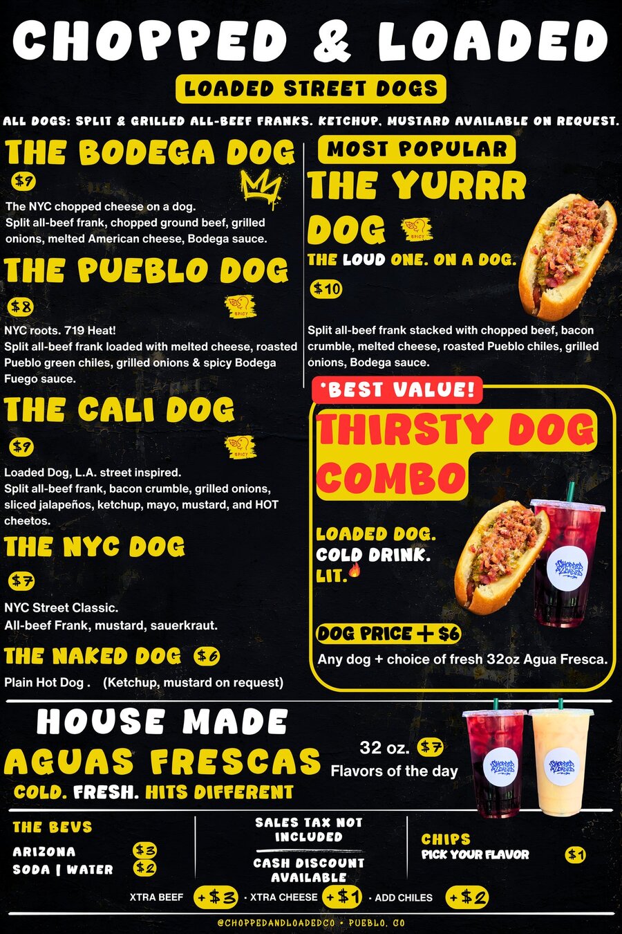 Chopped & Loaded Loaded Dogs Menu Board